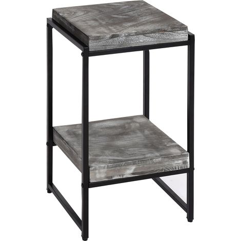 Scaffale portavasi 2 ripiani decorativo da interno HHG-840 MDF legno 61cm grigio scuro (1/5)