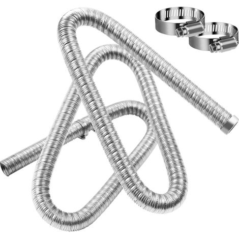 Tuyau d'échappement double couche pour chauffage automobile, tuyau d'échappement en acier inoxydable de 24 mm avec colliers de serrage, chauffage diesel à air, tuyau d'échappement pour (1/5)