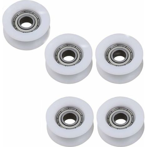 5 Pack 17mm Round Groove Nylon Bearing Pulley for 3mm Rope with 695ZZ Bearing (1/4)