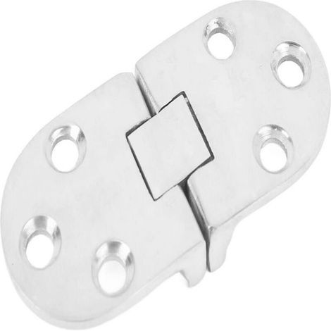 Charnières De Table Pliante - Pour Tables De Cuisine, Machines À Coudre, Mobilier De Bureau, Plateaux De Table Pliante - Charnière Invisible Plate En Métal En Acier Nickelé Mat - 30x65mm - 1 Pièce (1/5)