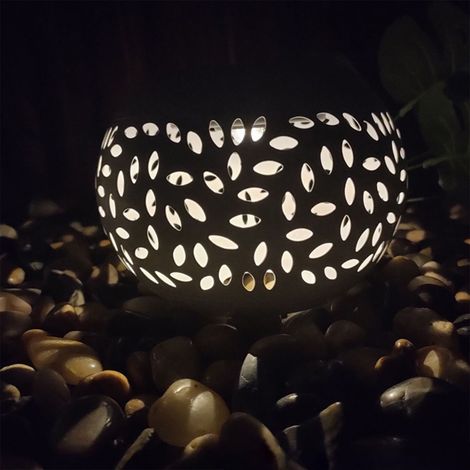 Lanterne Solaire - Lampe LED à Flamme Vacillante - Étanche - Pour Jardin Patio Terrasse Intérieur - 14,5 x 14,5 x 10,5 cm - 1 Pièce (1/5)