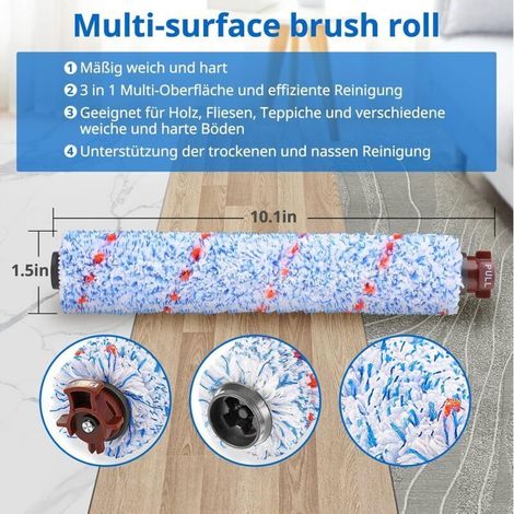 Accessoire de filtre en rouleau de brosse 4 pièces compatible avec Bissell Crosswave 17132, 2225N, 2582N, 25821, 2519, 1785, série 1926, brosse de surface Milti 3 en 1 1868F et filtre à vide 1866 pour