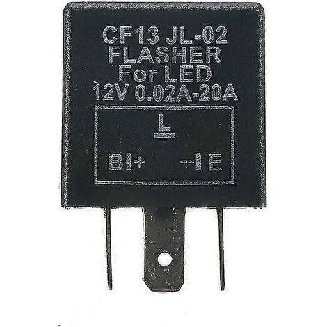 Relais clignotant électronique universel 3 broches CF13 CF14 JL-02 pour voiture, pour corriger le clignotement rapide des feux de clignotant à LED (12 V CC). (1/5)