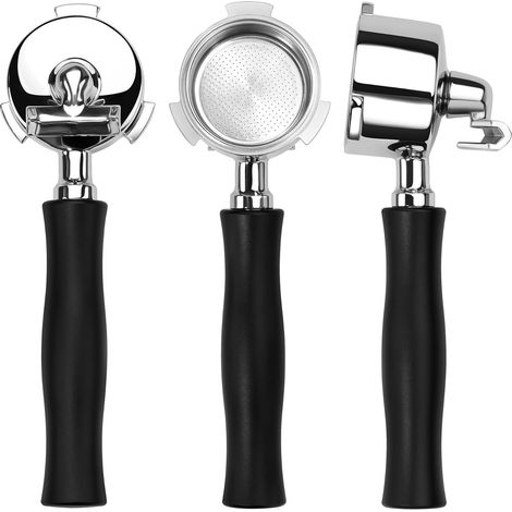 1 Porte-filtre double bec 51 mm, aluminium anodisé, acier inoxydable, panier 18 g, machines Delonghi Dedica