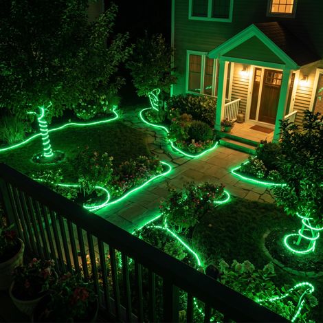 Tubo Luminoso 240 Led 10 mt. con controller effetti verdi esterni (1/4)