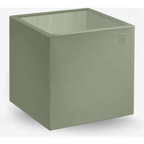 Tavolino cubo design in polietilene e plexiglass indoor outdoor Blok - Verde