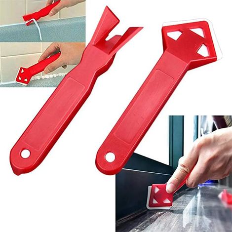 EASYCOMFORT Ensemble de raclettes pour enlever la colle en verre de Silicone, 2 pièces, racloir, calfeutrage, mastic de finition (1/5)