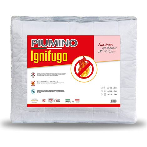 Couette hivernale Ignifuge approuvée en Classe 1 IM, 100% Polyester siliconé cardé, 1 Place, 155 x 205 cm, 300, Blanc (1/5)