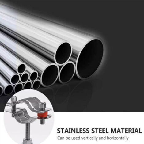 2 colliers inox réglables 15-19 mm, fixation murale solide pour tuyaux et tubes (1/4)