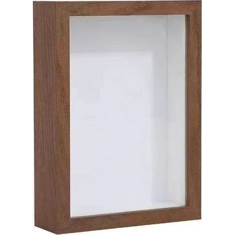 Marco de fotos minimalista 3D hueco, 20 cm (8 pulgadas), para armar uno mismo - color madera de nogal (1/3)