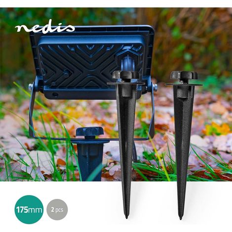 Nedis Punta de Tierra kit 2 estacas aluminio negro