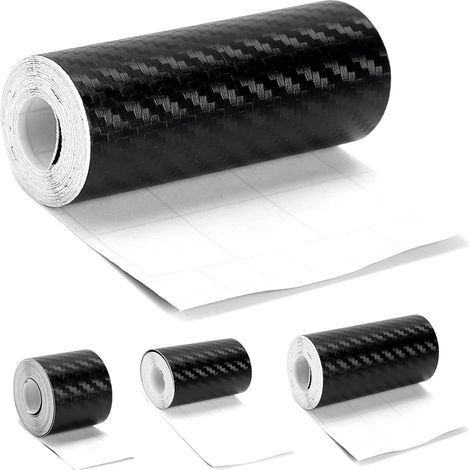 (Largeur 5 cm,longueur 7 m) Protections de seuil de porte de voiture,noires,imperméables,en fibre de carbone 3D,film anti-collision et anti-rayures,bandes adhésives (1/3)
