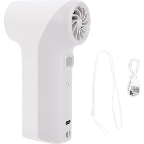 Ventilateur portable turbo 40 000 tr/min haute vitesse, 5 vitesses, rechargeable, avec lumière LED grise (1/5)