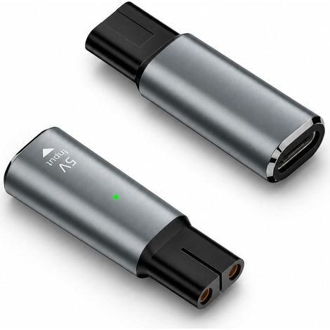 2 Pcs 5V Type-C Chargeur Adaptateur 1.5A pour QP2724 QP2824 QP2834 QP4631 QP2734 MG7930 MG7950 MG9530 7000 9000 Series, Chargeur pour Rasoir (1/5)
