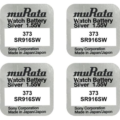 .4 piles Murata 373 SR916SW 1,55v.