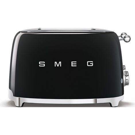 Smeg – Grille-pain 4 fentes 950W noir – 6 niveaux de brunissement – 3 fonctions : réchauffage, décongélation, bagel – Acier inoxydable - tsf03bleu