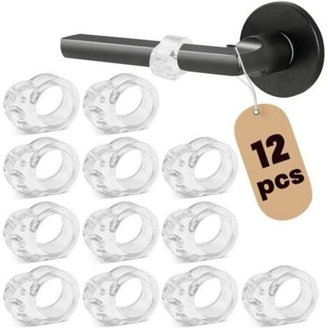 12Pcs Butee de Porte,Transparent Poignée Arret de Porte de Sans Percer,Protège-murs pour Poignées de Porte Fenêtre,Butoirs de porte (1/5)