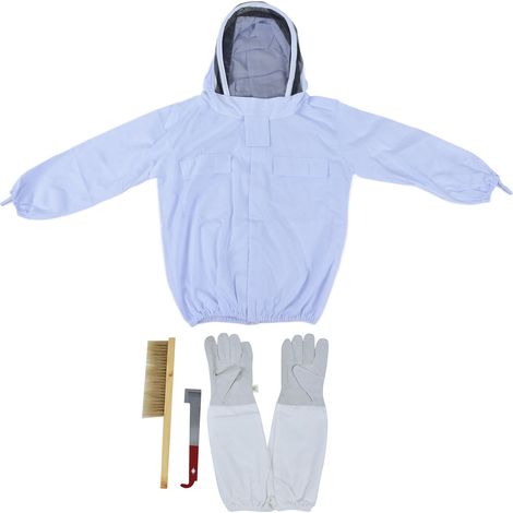 Ensemble de combinaison d'apiculture, veste de protection ventilée, gants, grattoir, Kit d'outils de brosse pour abeilles