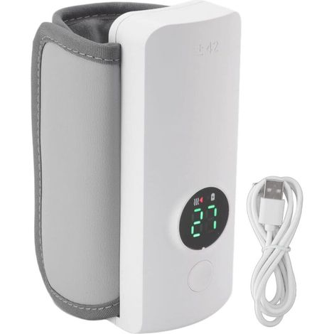 Chauffe-Lait Maternel, 7.4v 2a 18w Chauffe-biberon Portable pour Le Lait Maternel avec Crochet et Boucle Isolé USB Charge 6000mah Batterie Sac De Stockage Garderie Voyage Sortir, default