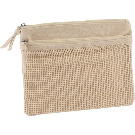 Bolsa multiusos de algodón con cremallera - natural - Tendance (1/2)