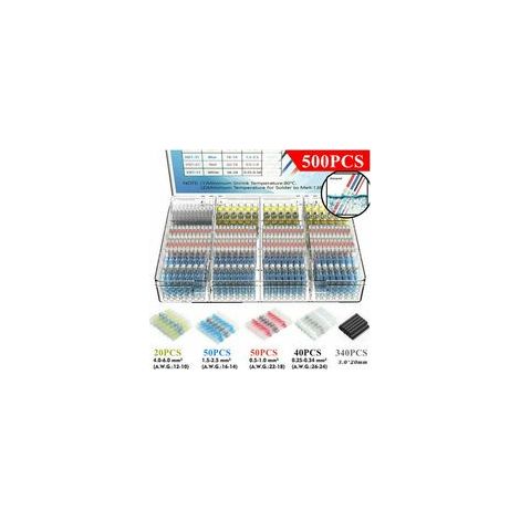 Lntyq 500Pcs Cosses Electriques Souder Gaine Thermorétractable, Thermorétractables Souder Bout À Bout Seal Connecteurs Electriques Isolés Etanche Marine Marine Automobile Cuivre TREETALK (1/5)
