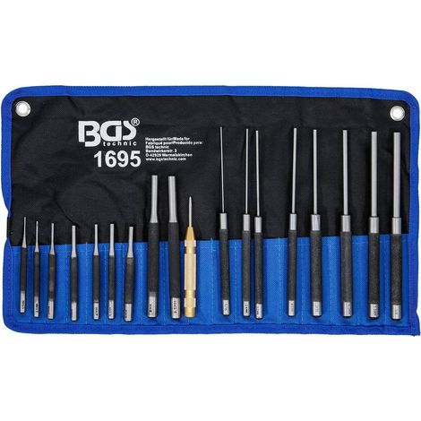 Jeu de Chasse-Goupilles 18 pcs 100-150-200 mm - Pointeau Inclus - Précision et Polyvalence, Acier - D-Work