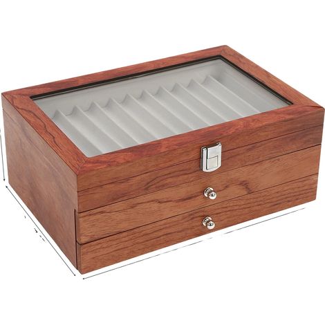 Organisateur de stylos, rangement à 3 niveaux, protection contre les rayures, Couleur du bois (1/2)
