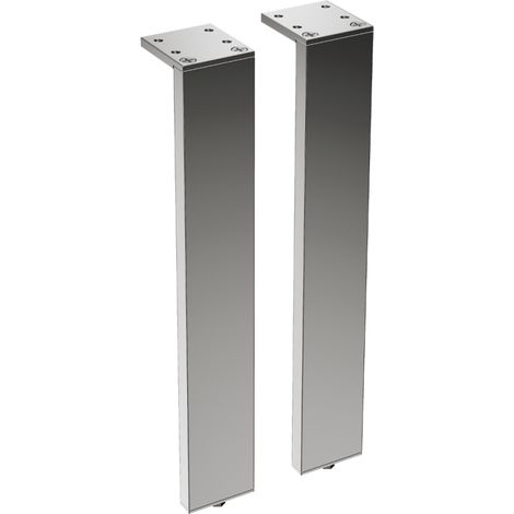 Burgbad – Pieds de meuble salle de bain – Aluminium chromé – Hauteur 21,5 cm – Fixation rapide – Lot de 2