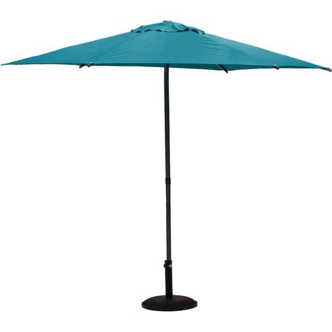 Ombrellone dritto rotondo soya in acciaio blu anatra d2.7m - Hespéride