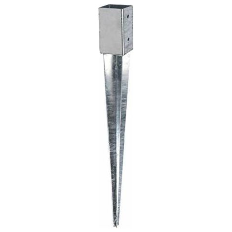 Supporto Portapalo da Interrare 61x61 mm con Punta da 750 mm in Acciaio – Staffa per Pali in Legno Quadrati, Recinzioni e Strutture da Giardino – 208288 (1/4)