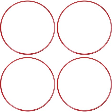 Protezioni per cerchi da 16 pollici, 4 pezzi, antigraffio, autoadesive, bordi in lega di alluminio, anello di rifinitura rosso. (1/4)