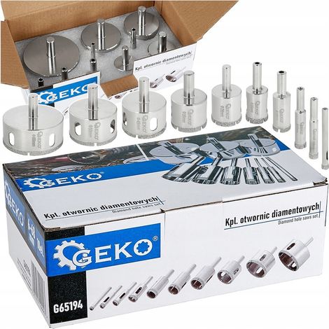 GEKO Diamant-Lochsägen 6-68 mm für Steinzeug, Fliesen, Keramik 10 Stück.