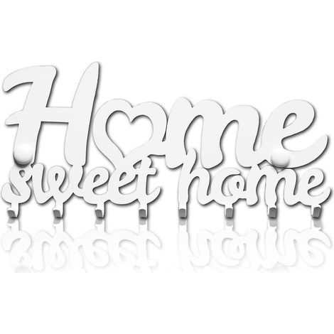porte-cls Mural Accroche Clef Sweet Home Dcoratif (support  8 Crochets), Patre En Mtal Pour Porte D'entre, Cuisine Ou Garage  Rangement Pour Cls (1/5)