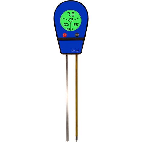 Testeur de sol électronique 3-en-1 : pH-mètre, hygromètre, thermomètre et luxmètre — Instrument de surveillance de l'environnement du sol