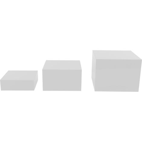 Présentoirs en Acrylique Lot de 3 Supports Cubiques Empilables pour Buffet et Desserts Design Moderne Blanc