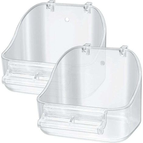 2 Pièces Baignoire à Oiseaux Suspendue, Oiseau Bain Bird Bath Douche, Baignoire Cage de Nettoyage de Bain pour Douche à Oiseaux Perroquet Moineaux (1/4)