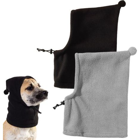 Gorro de invierno para perros de 2 piezas, bufanda tubular cortavientos para perros, calentador de cuello y orejas, L, 2821,5 cm (1/5)