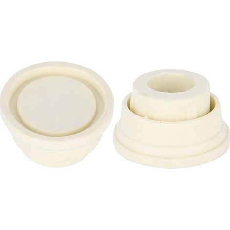Lot de 2 embouts de butoirs en caoutchouc blanc pour échelles de piscine enterrée - Pièces de rechange universelles (1/5)