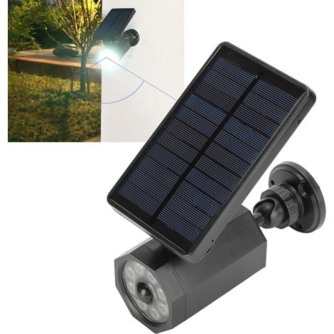 Applique murale solaire avec caméra simulée, applique murale extérieure pour cour, lampadaire de sécurité LED avec détecteur de présence infrarouge et éclairage de rue (1/5)