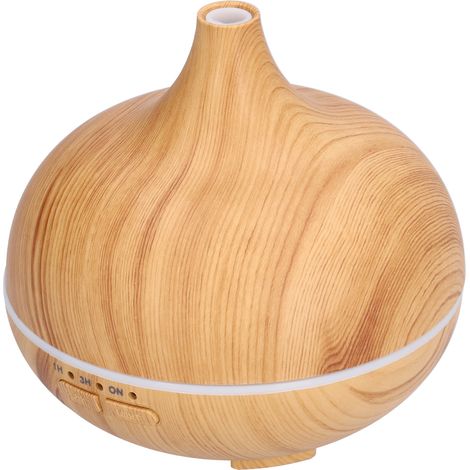 Diffuseur d'huiles essentielles USB imitation bois 150 ml avec brume fraîche et veilleuse intégrée, idéal pour la chambre ou le bureau. (1/5)