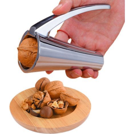 Umnuou – Ergonomischer Nussknacker aus Silber – Minimaler Kraftaufwand beim Knacken harter Schalen – Keine wegfliegenden Schalen – Komfortabler Griff (1/5)