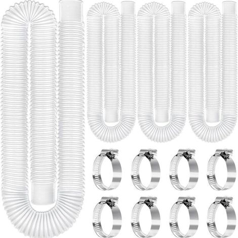 Replacement pool hose, filter pump hose accessories with 8 metal clips for  water pumps (1/4)