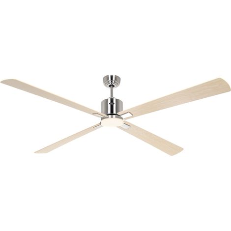 Ventilateur de plafond ECO NEO III 180, Chrome brossé - Érable/Hêtre, Wi-Fi avec éclairage (1/2)