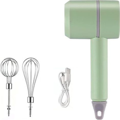 Batteur d'oeuf électrique pochette de poche rechargeable mélangeur de nourriture de lait frère crème mixeur de gâteau (Color : Green) (1/5)
