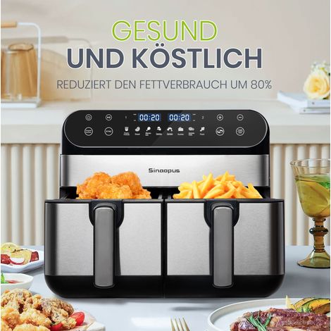 Friggitrice ad aria 10 L doppia zona 2400 W, LED touch, nera HAVRYA (1/5)