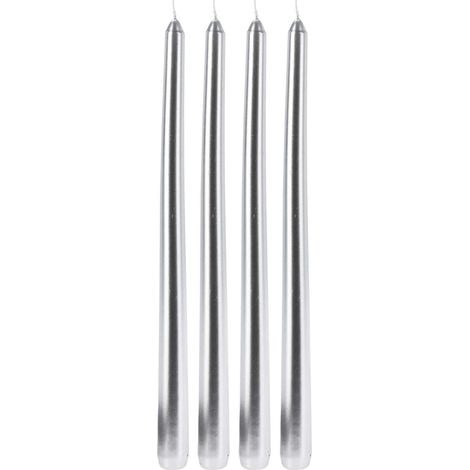 Tischkerzen Metallisch, 30 cm 4er-Set