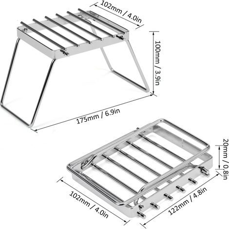 Gril de feu de camp pliant multifonctionnel, grille de Camping Portable en acier inoxydable, support de cuisinière à gaz (1/5)