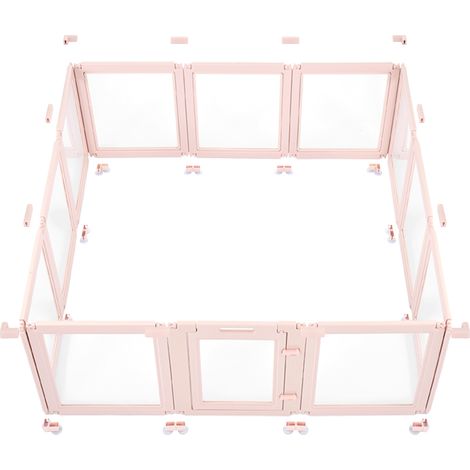 Mophorn Cage de mise bas en plastique transparent, 152 x 149 x 58 cm, parc pour chiots de très grande taille, enclos étanche avec fenêtres, serrure et design facile à nettoyer (1/5)