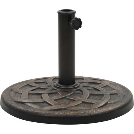 Pied de parasol rond, polystyrène, 11 kg, couleur bronze (1/2)
