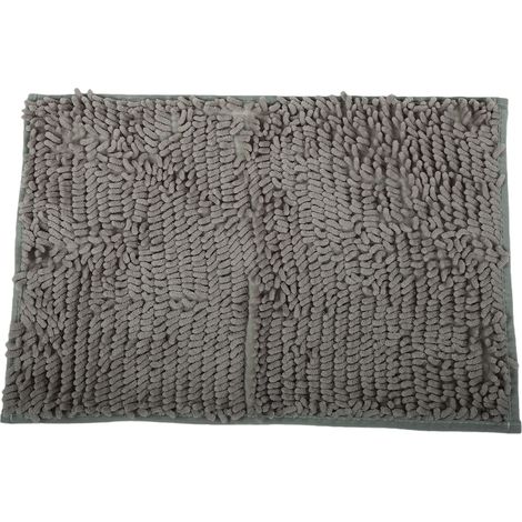 Tapis de bain doux et absorbant en polyester à séchage rapide, idéal pour la cuisine, l'entrée, la chambre ou le salon, gris clair, 40 x 60 cm (1/5)
